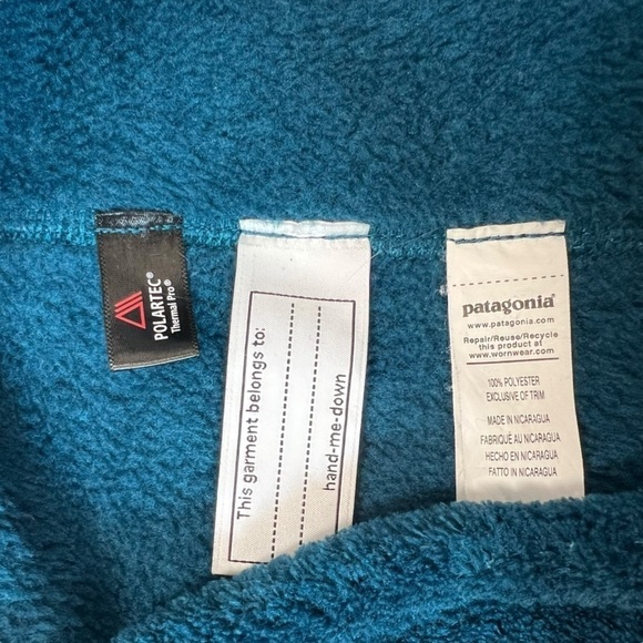 Patagonia Girls Re-Tool Snap-T Fleece Pullover Polartec in Teal Blue Size Large - Picture 12 of 13